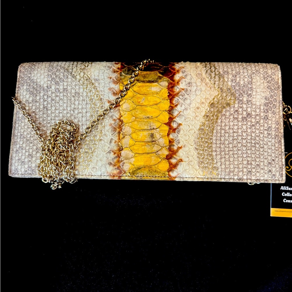 Christian Dior Phyton clutch with chain. EUC